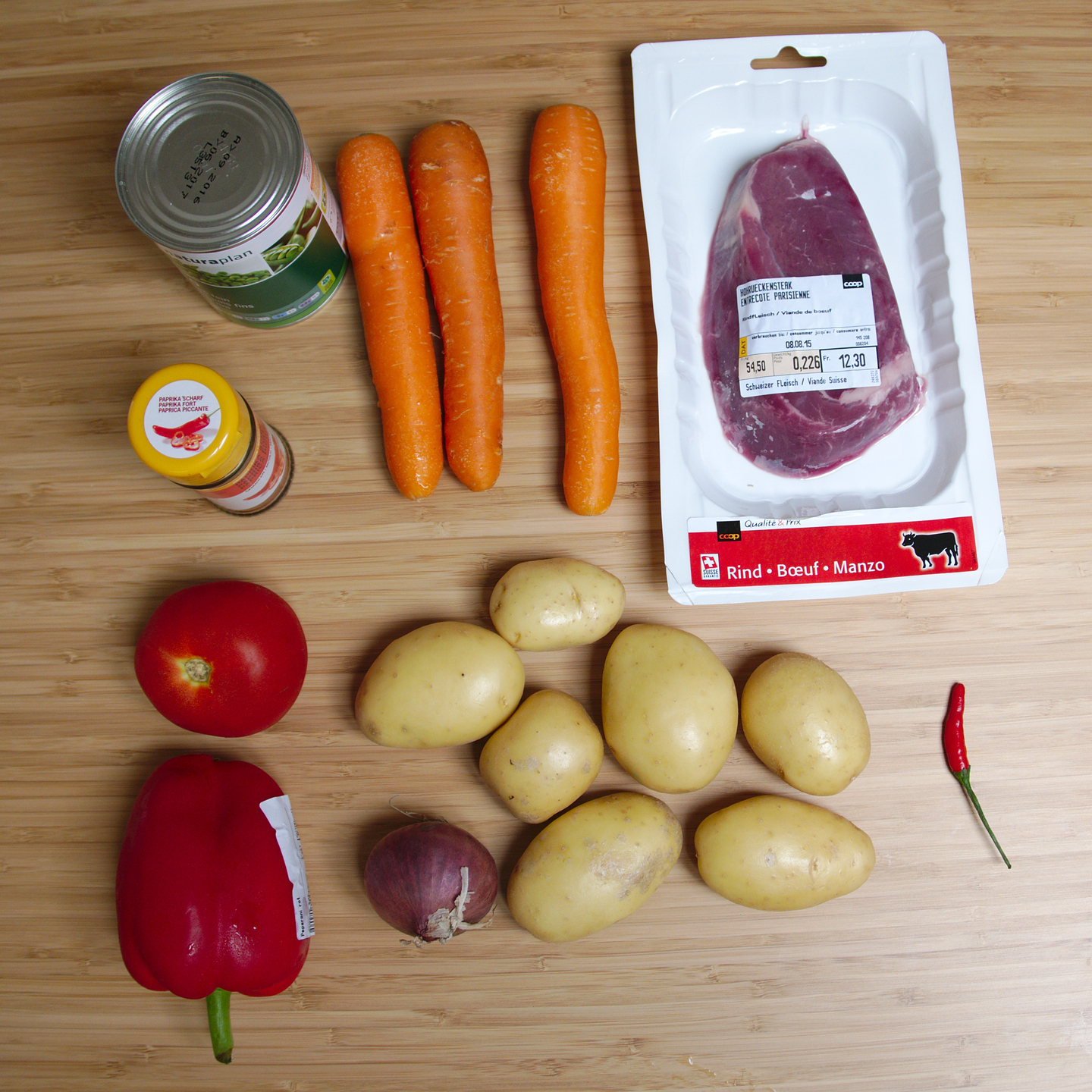 Gulyas ingredients