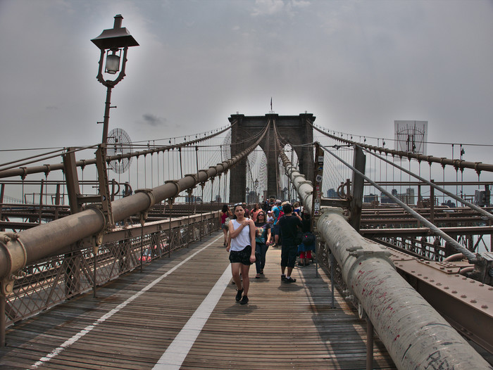 Brooklyn Bridge on foot.