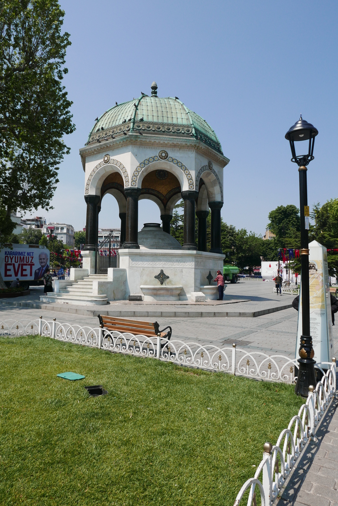 One of the many water fountains
in the city