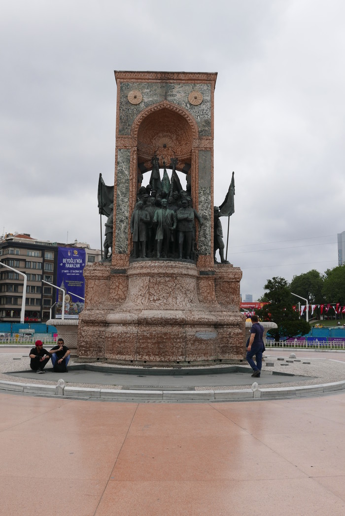 The monument in the middle of Taksim Square