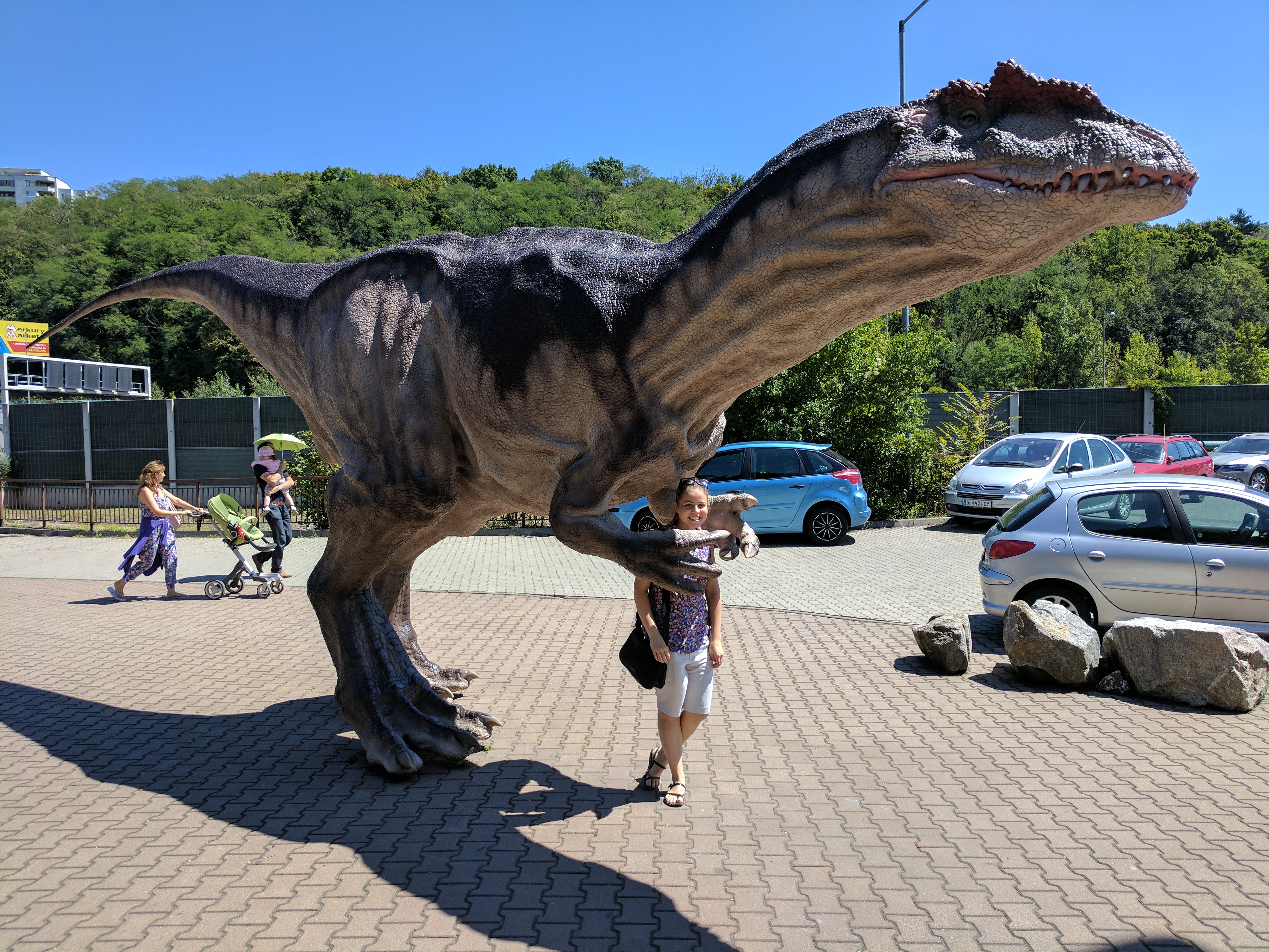 Dinosaur grabbing my wife