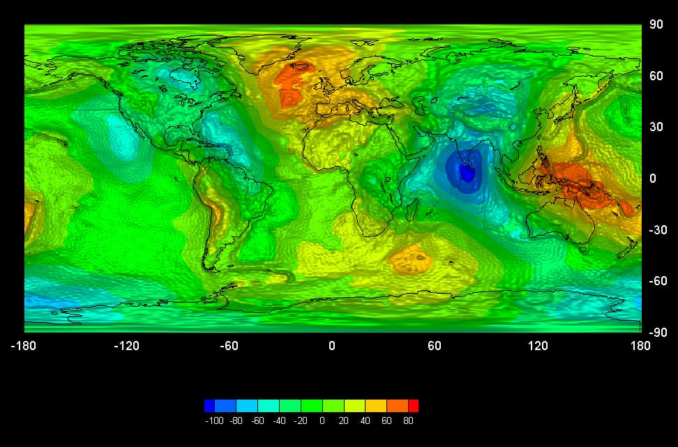 Harta gravitationala a Pamantului